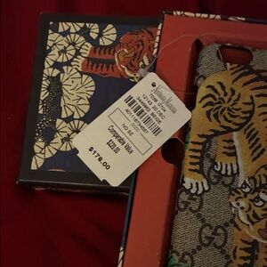 Gucci Tiger Print Phone Case - Black, Brown, Gold